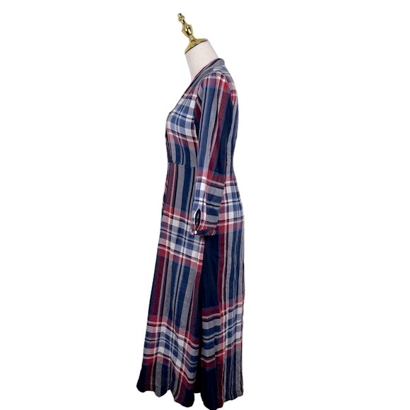 Anthropologie Isabella Sinclair Academia Plaid Handkerchief Hem Dress Sz XXS P - Picture 3 of 7